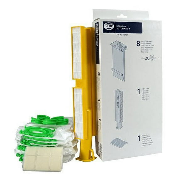 Sebo Sebo HEPA Service Box - 8 Ultra Bags with Caps and HEPA and Exhaust Filters for AUTOMATIC X Series