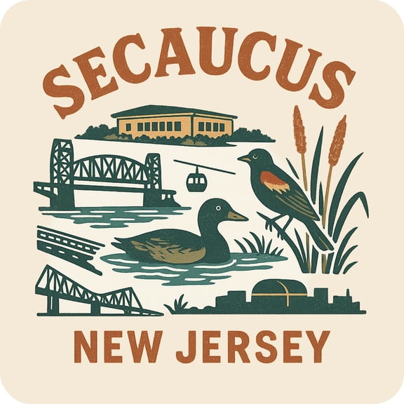 Secaucus New Jersey Keepsakes Souvenir Vinyl Sticker – Destination Travel Keepsake Collectible (3-Inches Wide)