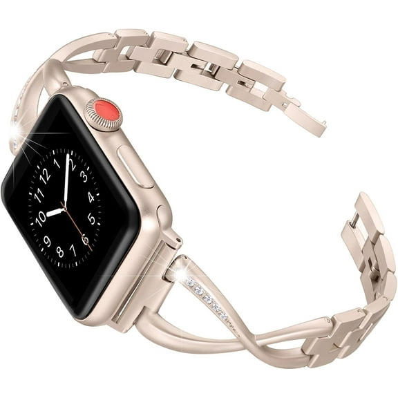 Secbolt Bands Compatible with Apple Watch Band 38mm 40mm 41mm 42mm 44mm 45mm 46mm 49mm Iwatch SE Series 10/9/8/7/6/5/4/3/2/1 Women Dressy Jewelry Stainless Steel Accessories Wristband Strap