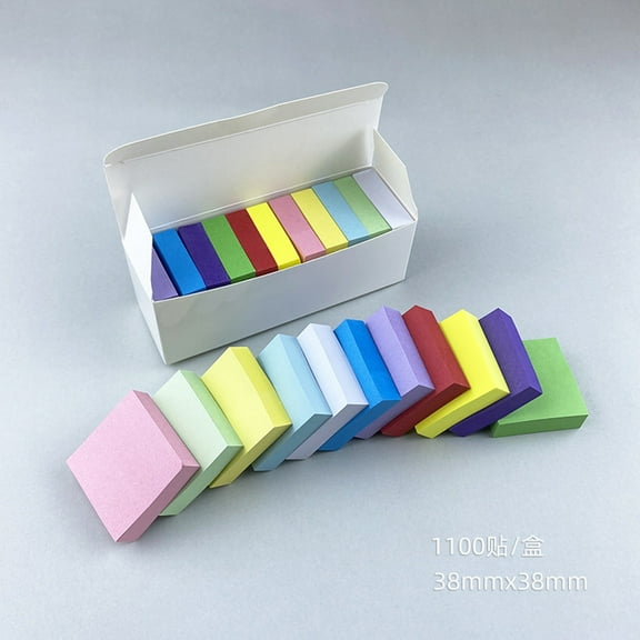 Secfreeship 11 Pad Self-Adhesive Sticky Notes 1.5"x1.5", 100 Sheet/Pad Assorted Colors Tearable Mini Memo Pads for Home Office School Supplies, Residue-Free Repositionable Notes