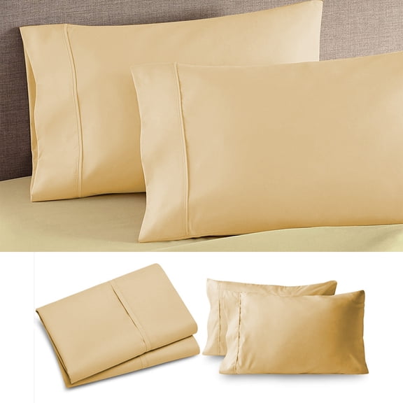 Secfreeship 2Pcs Brushed Microfiber Pillowcases, Zipper Closure 20"x36" Fade & Shrink Resistant Covers
