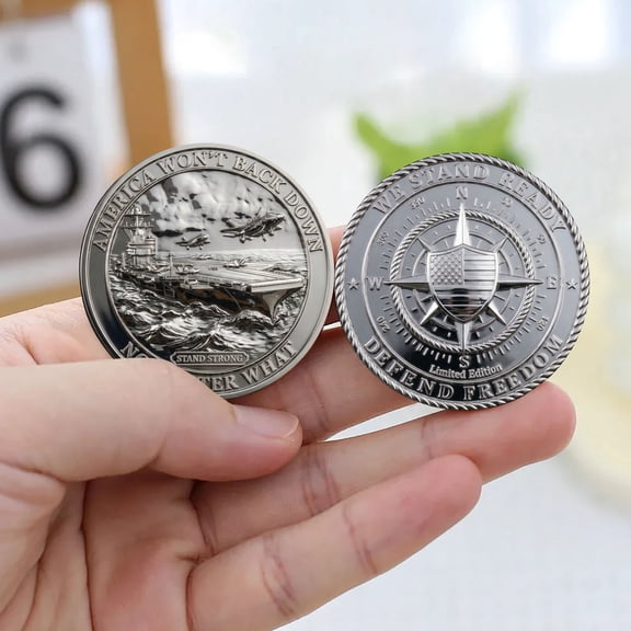 Secfreeship America Will Not Back Down Commemorative Challenge Coin Collectible Patriotic Display Art Piece for Home Office Desktop Shelf Decor Keepsake Gift Collectors Military