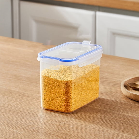 Secfreeship Clear Airtight Food Storage Container with Lid, Plastic Dry Food Canister, Kitchen Pantry Organization Box, Dishwasher Safe Storage Bin