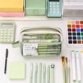 thumbnail image 1 of Secfreeship Clear Transparent Pencil Pouch, Large Capacity Cloth Stationery Organizer with Zipper, Multi-Layer Storage Bag for Pens, Markers, Office Supplies and Travel Essentials, 1 of 9