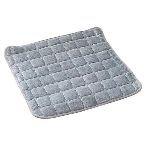 Secfreeship Flannel Square Chair Pad with Ties, Soft Fleece Seat Cushion for Dining Chair, Winter Warm Stay-Put Pads for Home Kitchen Office, 17.7 Inch