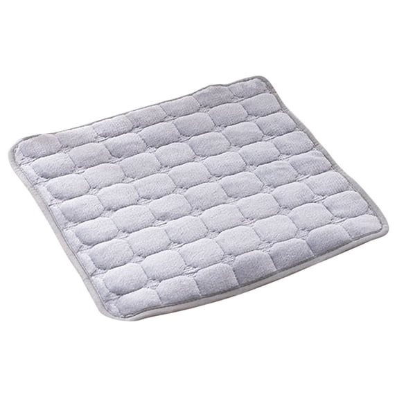 Secfreeship Flannel Square Chair Pad with Ties, Soft Fleece Seat Cushion for Dining Chair, Winter Warm Stay-Put Pads for Home Kitchen Office, 17.7 Inch