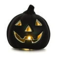 thumbnail image 1 of Secfreeship Glowing Black Halloween Pumpkin Light, 4.8 inch LED Jack-o'-Lantern Tabletop Centerpiece Decor, Battery Operated Spooky Holiday Ornament for Home, Event, and Party Supply, 1 of 3