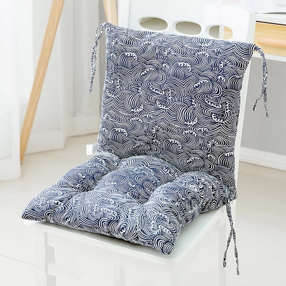 Secfreeship High Back Chair Cushion 15.74x15.74 Inch, All-Weather Rainproof Cushion with Straps, Indoor Outdoor Rocking Chair Pad for Patio,Blue