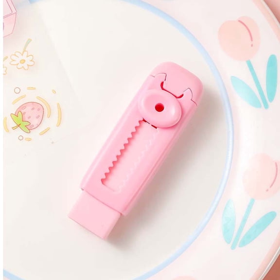 Secfreeship Push Roller Eraser Traceless Less Crumb with Refill for Daily Writing Sketching