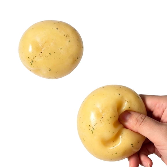 Secfreeship Realistic Potato Fidget Toy, Shapeable Non-Slow-Rising Stress Ball, Soft Filled TPR Fake Food Squeeze Toy, Portable 2.36" Anxiety Relief Desk Toy for Adults Gift Decoration