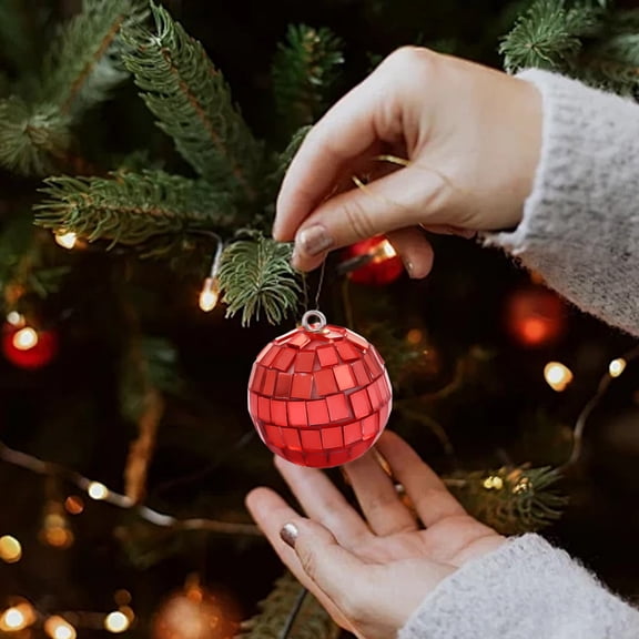 Secfreeship Reflective Christmas Ball Ornament, Mirror Light-Catching Foam Sphere, Shiny Hanging Decorative Ball for Christmas Wedding Party Cake Shelf Table Indoor Scene Decoration Photography Props