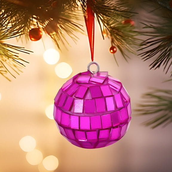 Secfreeship Reflective Christmas Ball Ornament, Mirror Light-Catching Foam Sphere, Shiny Hanging Decorative Ball for Christmas Wedding Party Cake Shelf Table Indoor Scene Decoration Photography Props