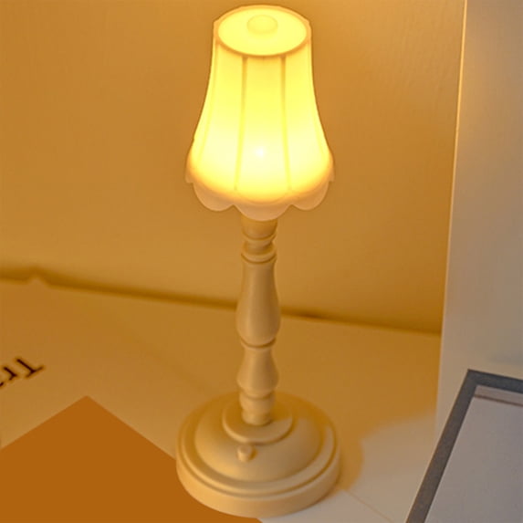Secfreeship Vintage Style Mini LED Table Lamp with Warm White Light, Decorative Night Light for Bedroom and Living Room, Battery Operated Small Desk Lamp for Home Decor