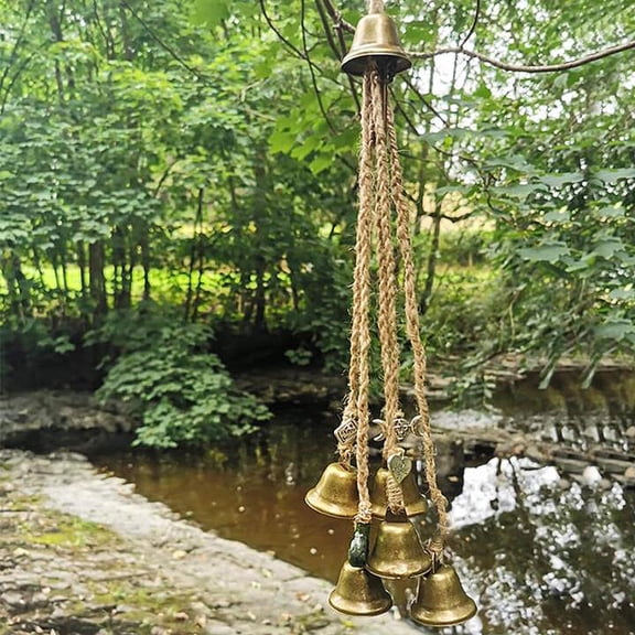 Secfreeship Witch Blessing Protection Wind Chimes, Hanging Evil Repel Bell Ornaments For Home Door Altar Decor