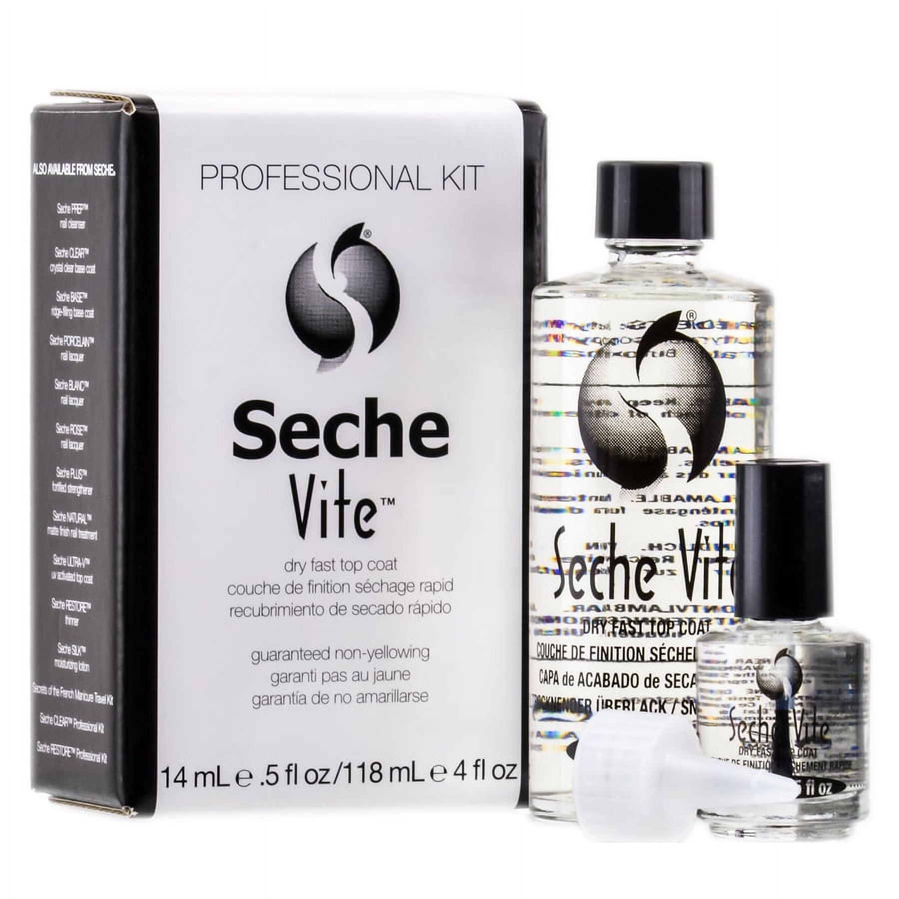 Seche Vite Professional KIT, Dry Fast Top Coat, 4oz (Pk: 18 sets/case) Seche Vite Professional KIT, Dry Fast Top Coat, 4oz (Pk: 18 sets/case)