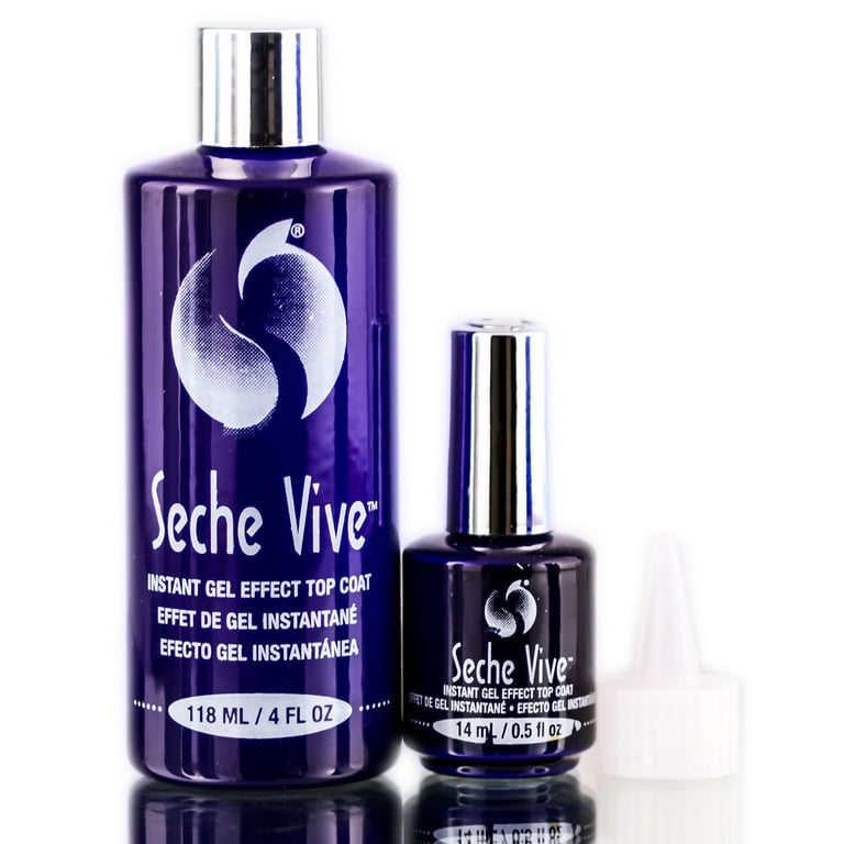 Seche Vive Quick Dry Nail Polish Professional Kit Instant Gel Effect Top Coat and Refill 4 oz 0.5 oz Walmart