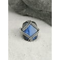 thumbnail image 1 of Sechi Blue Labradorite 925 Sterling Silver Rope Design Cocktail Ring (5.5), 1 of 12
