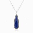 thumbnail image 1 of Sechi Long Lapis Lazuli Neckalce Pendant Solid 925 Sterling Silver Gemstone Jewelry (Without Chain), 1 of 7