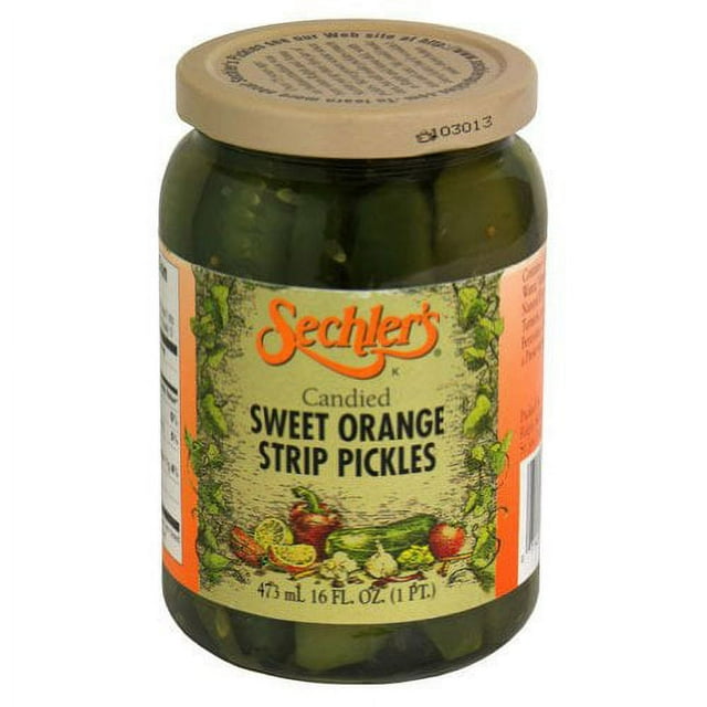 Sechler's Candied Sweet Orange Strip Pickles, 16 Ounce (Pack of 6