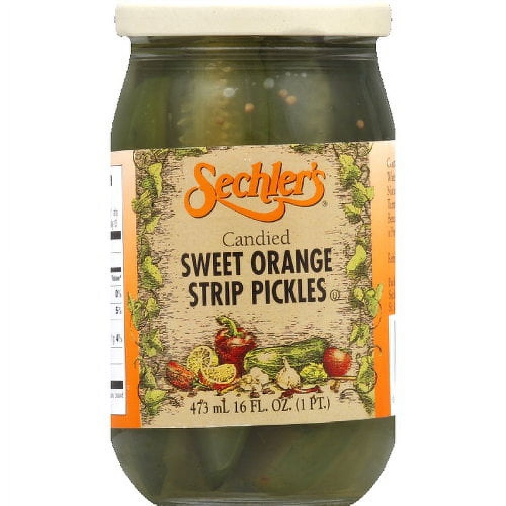 Sechler's Candied Sweet Orange Strip Pickles, 16 oz (Pack of 6