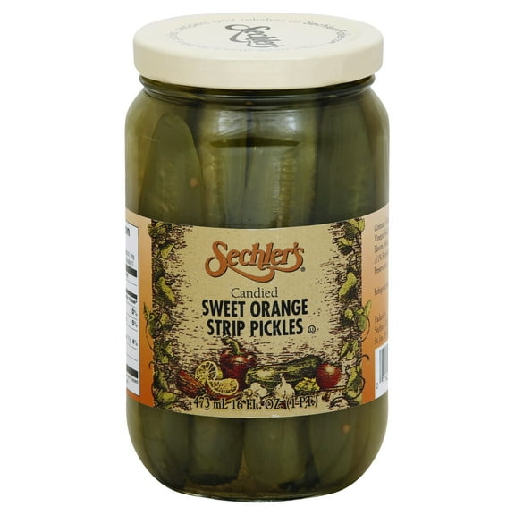 Sechler's Candied Sweet Orange Stripe Pickles 16 oz (Pack Of 6)