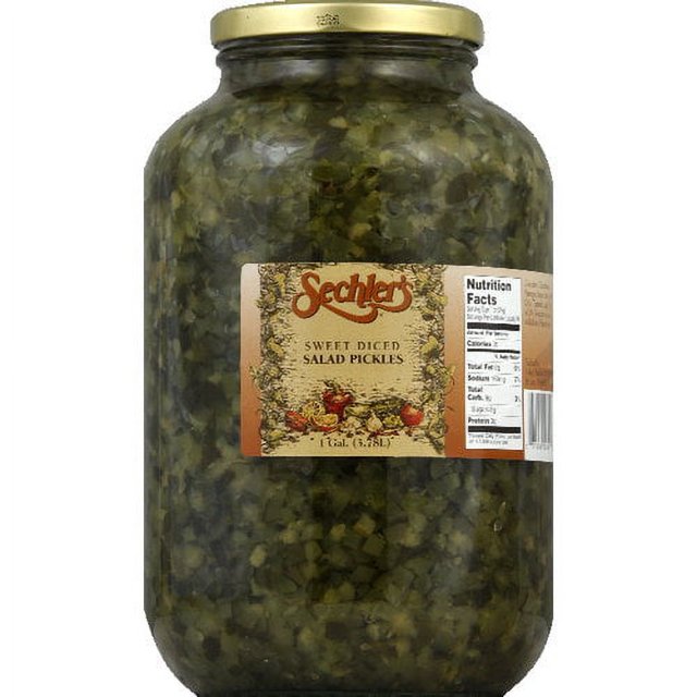 Sechler's Sweet Diced Salad Pickles, 1 gal (Pack of 4)