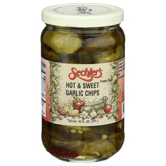 Sechlers 2409061 Hot & Sweet Garlic Chips, 16 oz