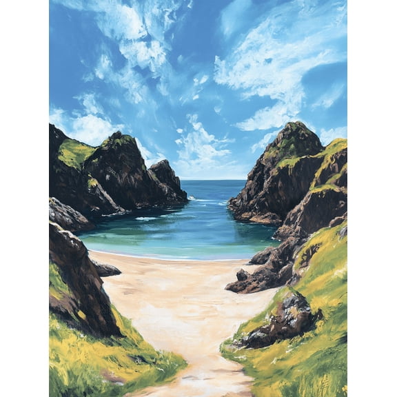 Secluded Beach Cove Canvas Print/Wall Art Perfect for Living Room Bedroom Bathroom Office and Hallway Decor.