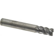 Seco 1/2" Diam 4 Flute Single End Solid Carbide 0.006" Chamfer Width Corner Chamfer End Mill AlCrN, 3-1/2" OAL, 1" LOC, 1/2" Shank Diam, 48  Helix, RH Cut, RH Flute, Centercutting