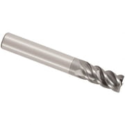 Seco 1/2" Diam 4 Flute Single End Solid Carbide 0.015" Corner Radius End Mill AlCrN, 3-1/2" OAL, 1" LOC, 1/2" Shank Diam, 48  Helix, RH Cut, RH Flute, Centercutting