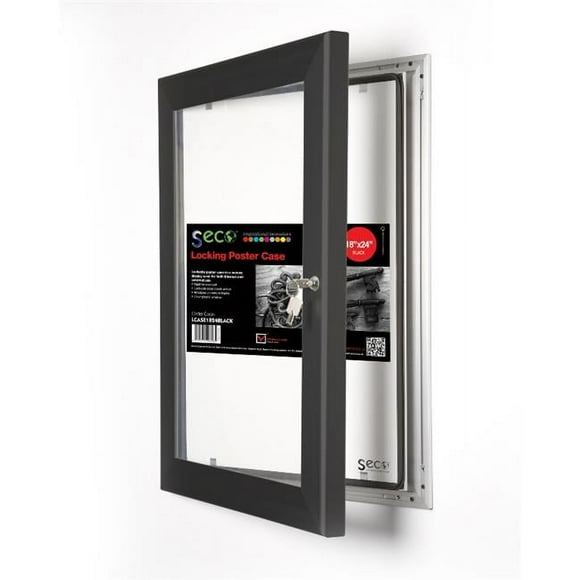 Seco 18 x 24 in. Stewart Superior Locking Indoor-Outdoor Poster Case, Black