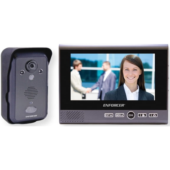 Seco-Larm DP-266-1C7Q Enforcer Wireless Video Door Phone Kit, 7 Inch Color LCD Monitor, 170 Degree Outdoor Camera, Two-Way Intercom, PIR Motion Detection, Night Vision, Gate Unlock
