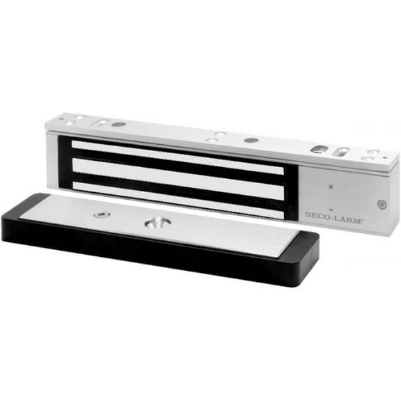 SecoLarm E941SA600DPSQ 600lb Holding Force Electromagnetic Door Lock  DualColor Status LED, Bond & DoorPosition Sensors, 12/24VDC Selectable, Anodized Aluminum