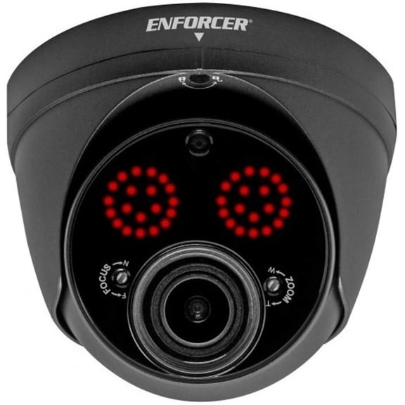 Seco-Larm EV-Y2501-AMGQ 4-in-1 HD Analog Varifocal Turret Camera, 2.8~12mm Lens, 2592x1944 Resolution, 1/2.7" 5MP CMOS, DWDR/2D-NR, TVI/CVI/AHD/Analog Format, 40 SMT IR LEDs, 12VDC, Gray Housing