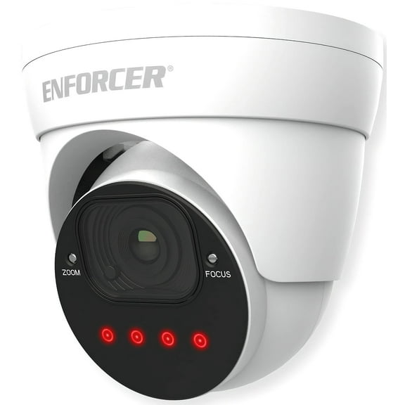 Seco-Larm EV-Y2501-AMWWQ Enforcer HD 5MP Varifocal Turret Camera, White; 1/2.8" CMOS Sensor; WDR; 3DNR; IR Range up to 115 feet; Heavy-Duty Vandal-Resistant Design; 12VDC; Junction Box Not Included