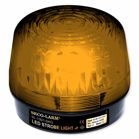 Seco-Larm Enforcer LED Strobe Light with Built-In Programmable Siren, Amber (SL-1301-SAQ/A)