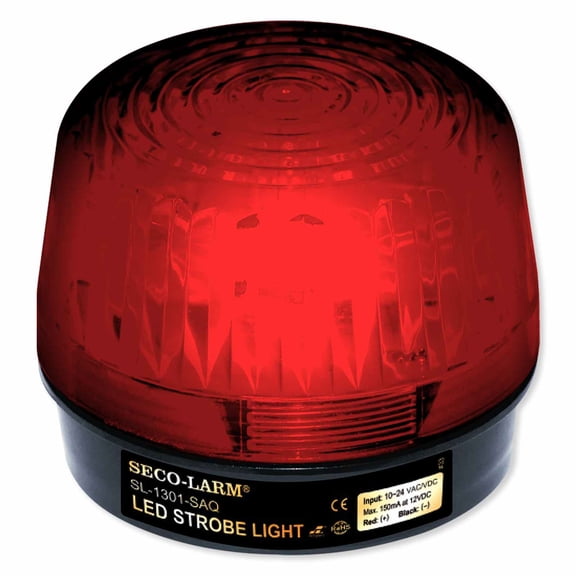 Seco-Larm Enforcer LED Strobe Light with Built-In Programmable Siren, Red (SL-1301-SAQ/R)