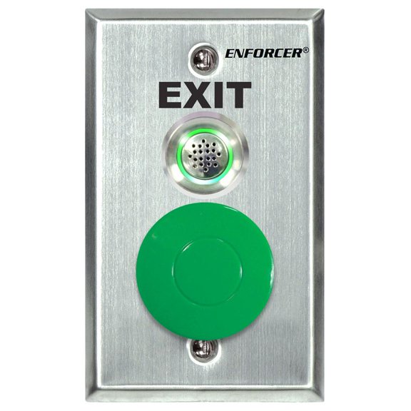 Seco-Larm Enforcer Request-To-Exit Plate with Status LED & Adjustable Buzzer (SD-7217-GSBQ)
