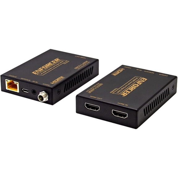 Seco-Larm MVE-AH1E1-42NQ 4K HDMI Extender Over Single Cat5e/6; Extends Range Up to 197ft Over Cat6; Supports 4K@60Hz Resolution; Special Features Include Local Loop-Out and IR