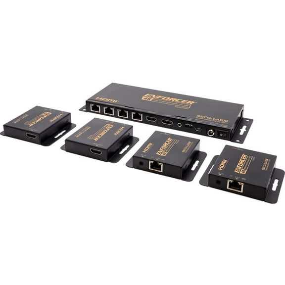Seco-Larm MVE-AH1E4-42NQ 4K HDMI 14 Splitter/Extender Over Cat6; Up to 131 feet at 4K@30Hz / Up to 230 feet at 1080p; HDMI 2.0b, HDCP Video Format; 4K@30Hz/2K@30Hz Output Video