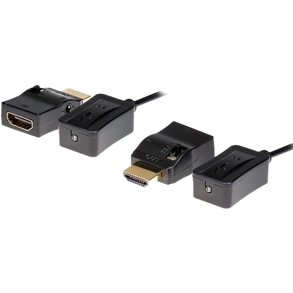 Seco-Larm MVE-PN11-01Q Enforcer IR Over HDMI Kit; Includes 2X HDMI Adapters, 1 IR Transmitter, and 1 IR Receiver; Transmitter and Receiver are Each Built with a 4.5ft Cord; 3.5mm Jack