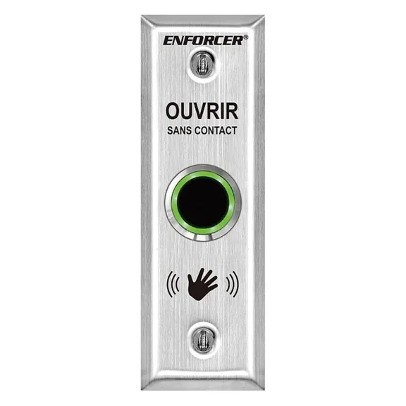 Seco-Larm SD-9163-KS2Q Enforcer Outdoor Wave-to-Open Sensor; Stainless Steel Plate; French Indications; IP65 Weather-Resistant for Outdoor Use; LED Illuminated Sensors; Adjustable Sensor Range