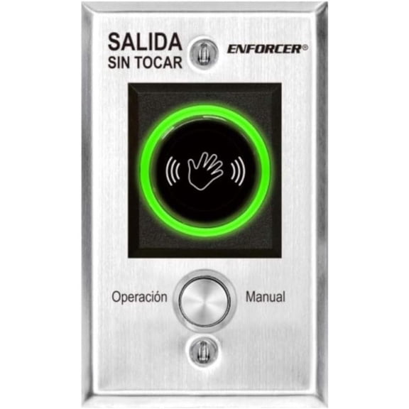 Seco-Larm SD-927PKC-NSVQ Wave to Open Sensor with Manual Override Button, w/IR Technology and LED Illuminated Sensor, No Touch is Required, Range Adjustable from 23/8"-8", Spanish