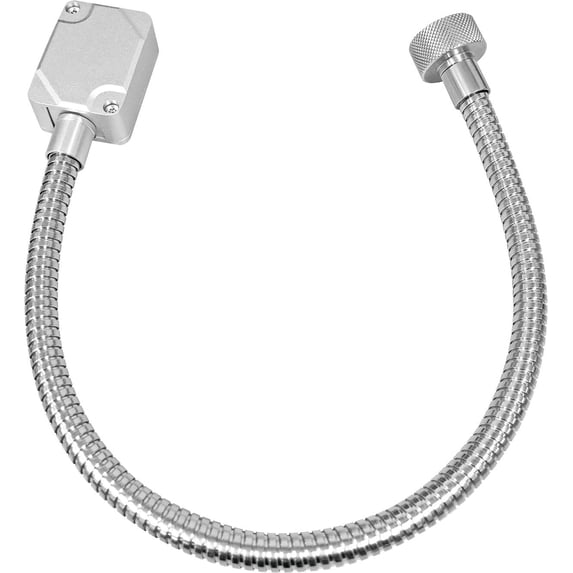 Seco-Larm SD-969-M18/S Enforcer Gate Lock Armored Door Cord, Silver; Surface-mounted; 18" Long; Stainless-steel; Compatible with E-942FC-600, E-942FC-1300, E-946FC-600Q, and E-946FC-1K2Q Locks
