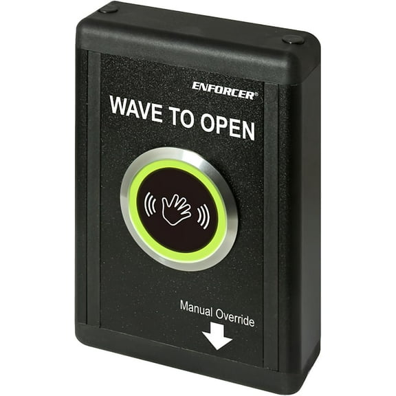 Seco-Larm SD-9773-KNEVQ Enforcer Surface-Mount Wave-to-Open Sensor; Manual Override Button; Adjustable Sensor Range up to 6"; LED Illuminated Sensor Area; Aluminum Alloy and ABS Plastic Housing