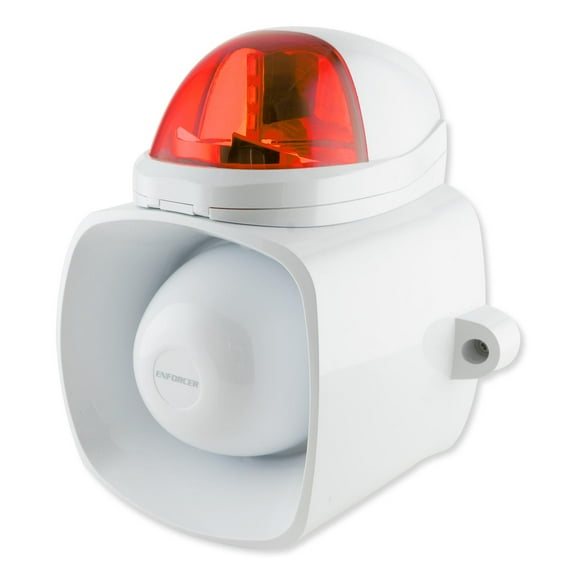 Seco-Larm SH-816S-SQ/R Enforcer Siren and Strobe Red Alarm with Audio Input for Security Systems