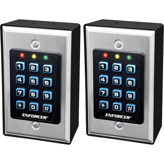 Seco-Larm SK-1011-SDQ Enforcer Access Control Keypad (Pack of 2), Up to 1000 Possible User Codes (4-8 Digits), Always-on Backlit Keypad, Stainless-Steel Faceplate