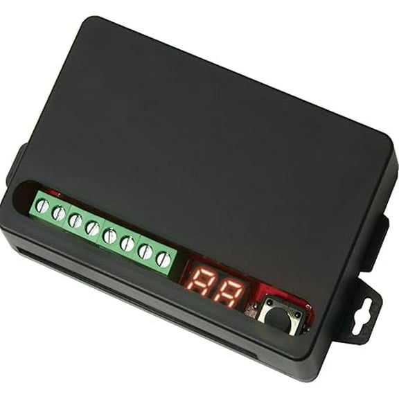 Seco-Larm SK-910RD2-4 Enforcer 2-Channel RF Receiver; Flexible 10-24 VAC/VDC Operating Voltage; Range Up to 500ft; Independently Programmable Channels; Pushbutton Programming; 5 Output Modes/Channel