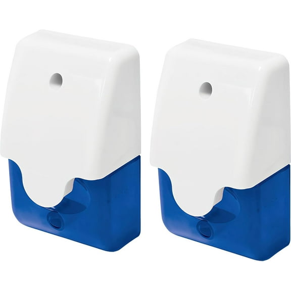 Seco-Larm SL-1312-SA/B Pack of 2 Mini Strobe Sirens, Blue Lens; Synchronized Piezo Siren and LED, Mounts in Single Gang Box or Surface Mount, High Impact Plastic Casing, Weatherproof