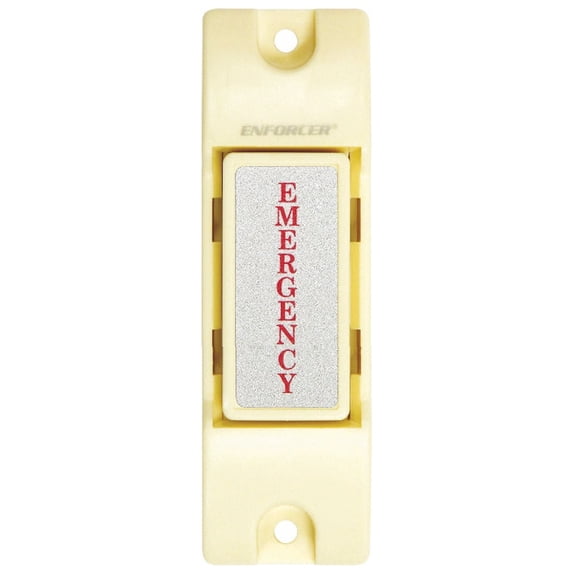 SECO-LARM SS-075Q N.O. Momentary Emergency Push Button, Surface-Mount with Screw Terminals, Off-White – SKU# SS075Q.1